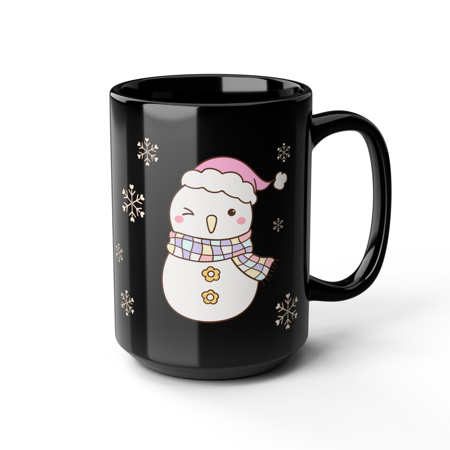 Snowman Christmas Mug, Cute Holiday Drinkware for Winter, Gift for Him/Her, Ceramic Coffee Cup, Snowfall Decoration