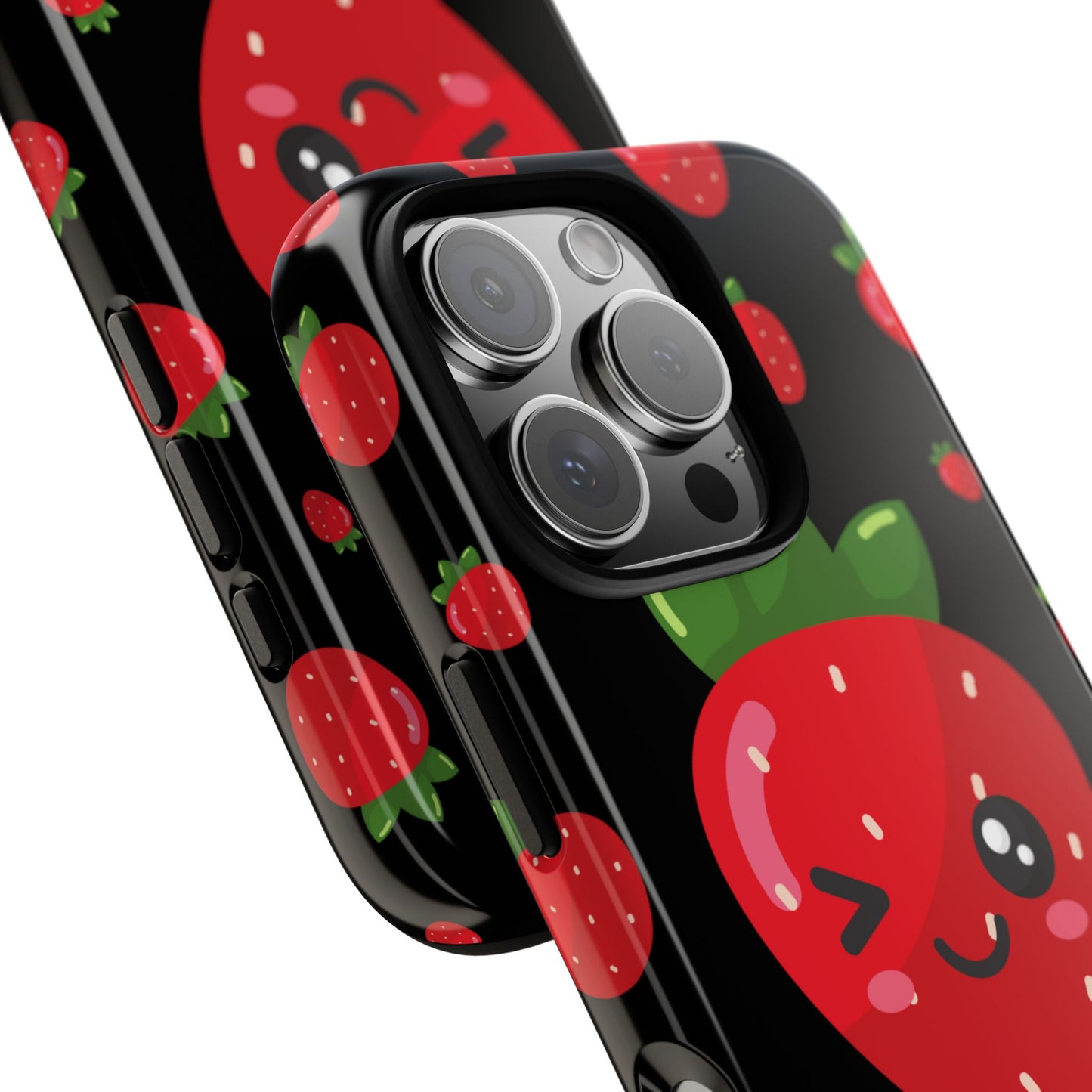 Cute Strawberry Phone Case, Kawaii Phone Cover, Tough Phone Cases, Gift for Teens, Summer Accessories, Cute Fruit Design