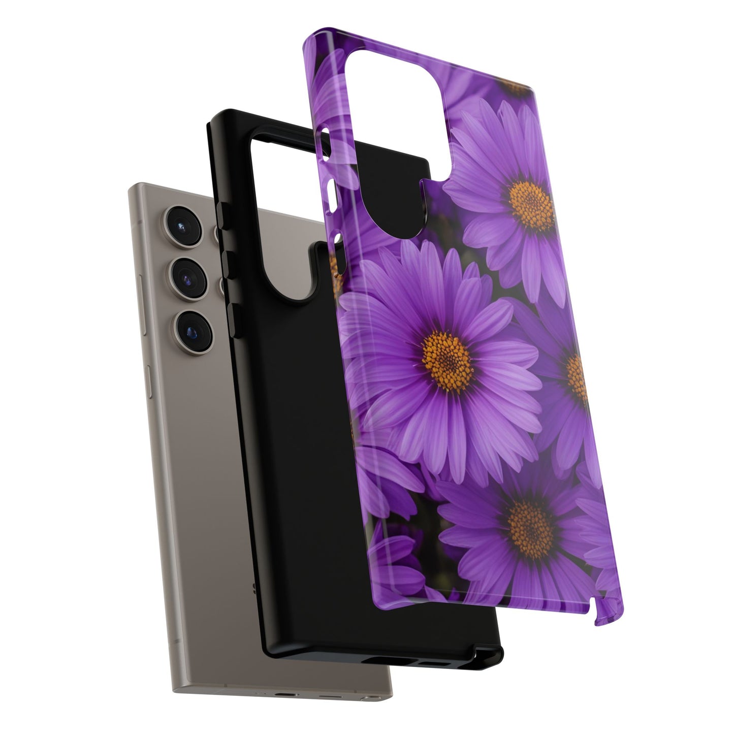 Purple Daisy Tough Case, Floral Phone Case, Durable Mobile Cover, Gift for Her, Everyday Use, Spring Accessories