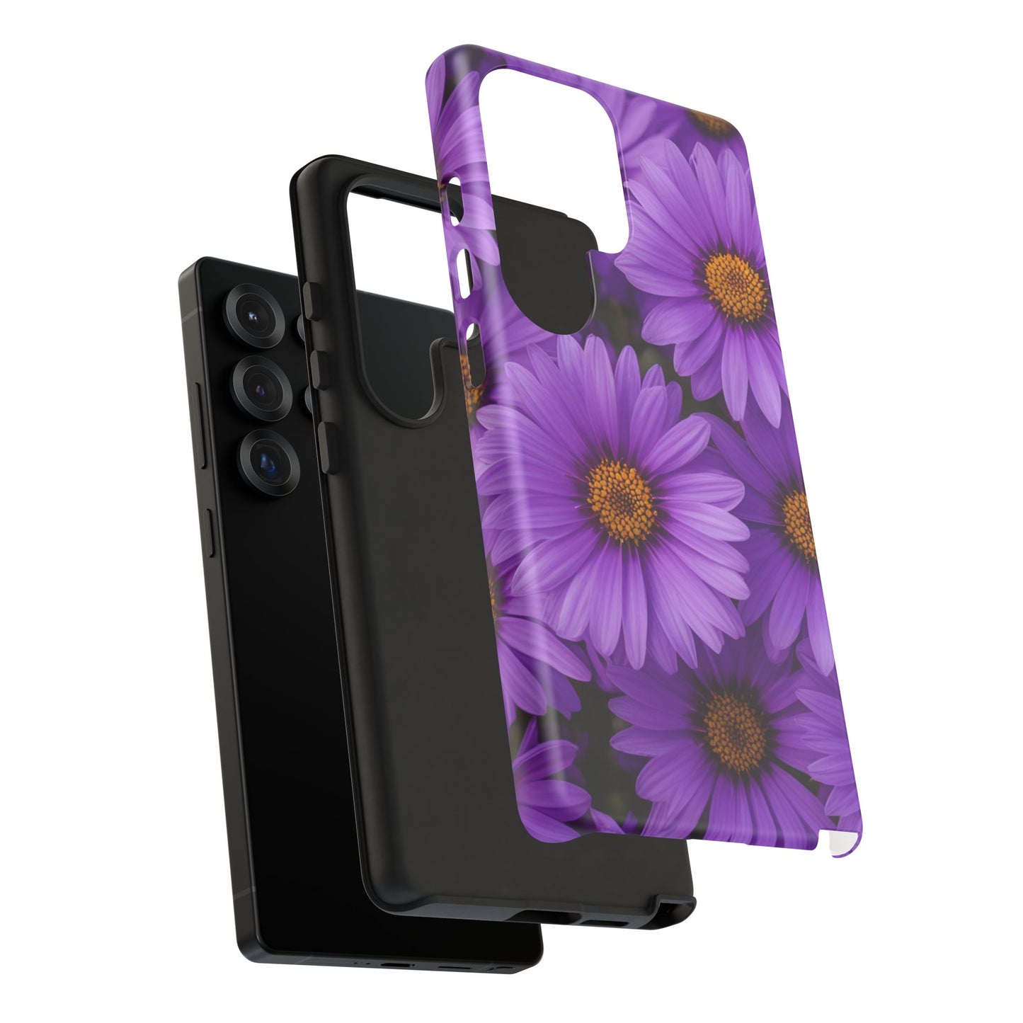Purple Daisy Tough Case, Floral Phone Case, Durable Mobile Cover, Gift for Her, Everyday Use, Spring Accessories