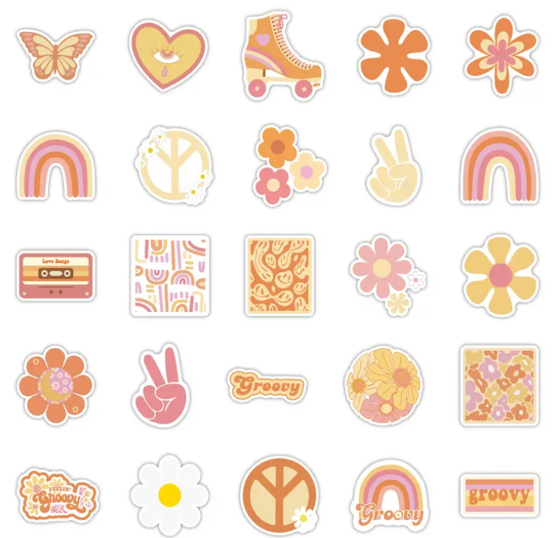 Boho Hippie Waterproof Vinyl Sticker Pack