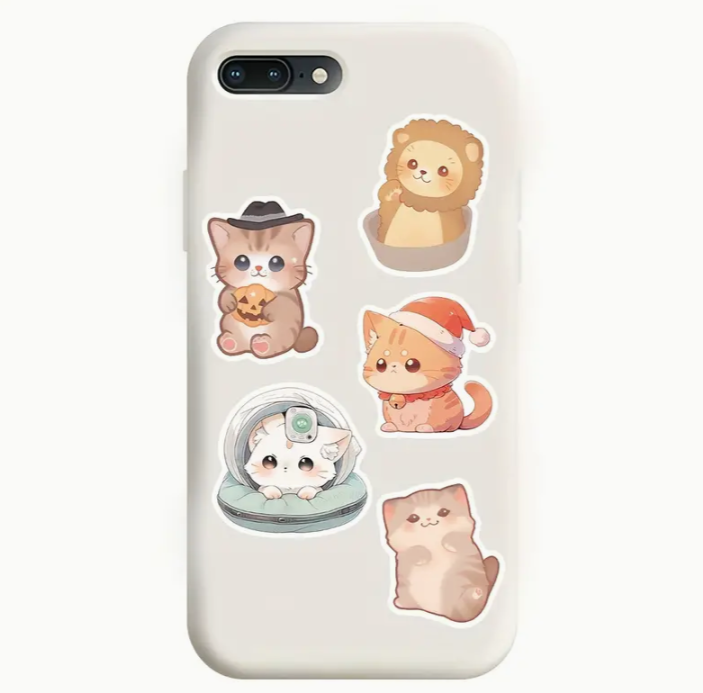 Cute Vinyl Round-eyed Kitten Sticker Pack