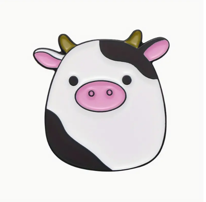 Cartoon Cow Enamel Pin