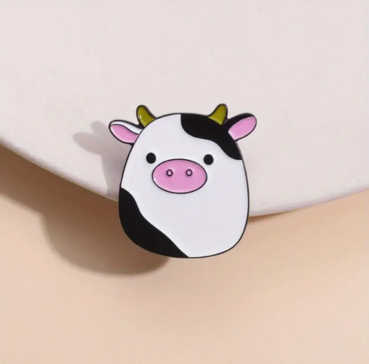 Cartoon Cow Enamel Pin