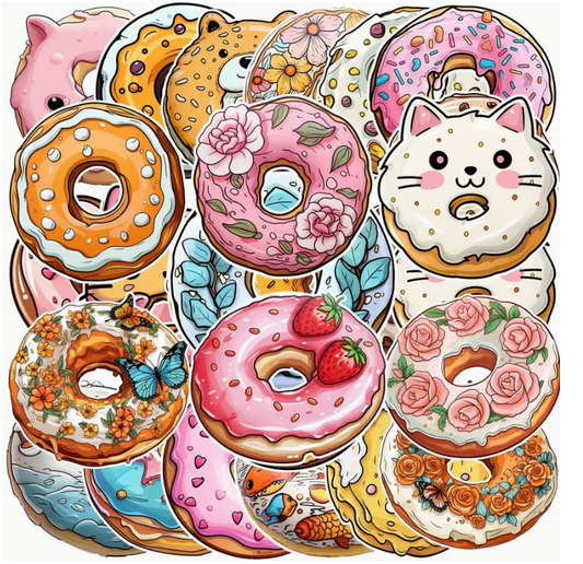 Cartoon Doughnut Stickers