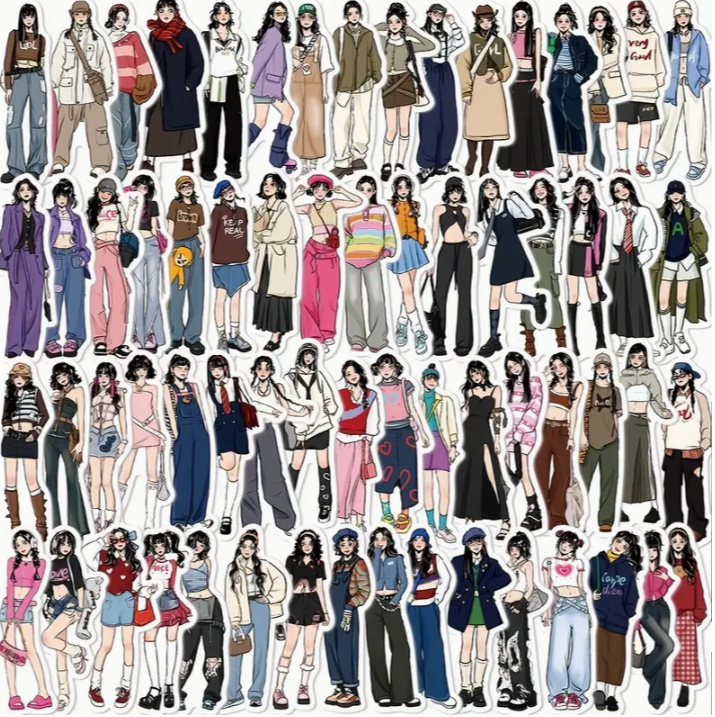 Fashion Girl Waterproof Vinyl Sticker Pack