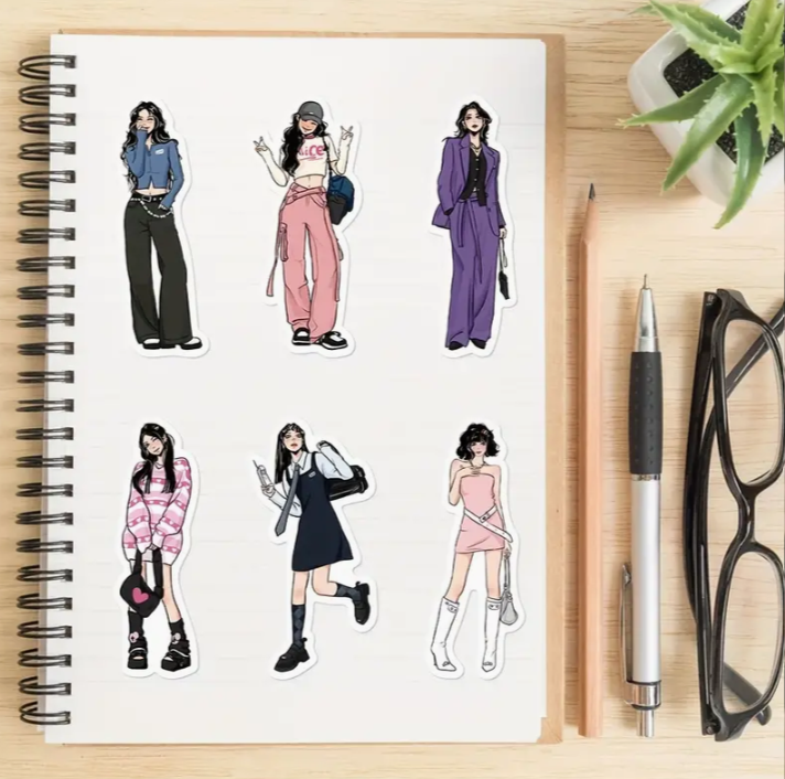 Fashion Girl Waterproof Vinyl Sticker Pack