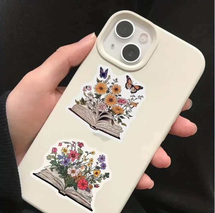 Waterproof Vinyl Floral Book Sticker Pack