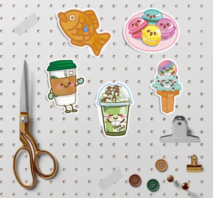 Mini Cartoon Food and Object Sticker Pack