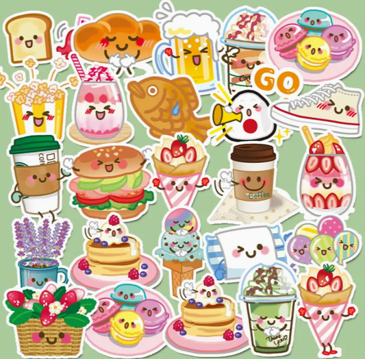 Mini Cartoon Food and Object Sticker Pack