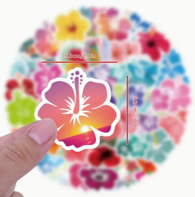 Hibiscus Flower Sticker Pack