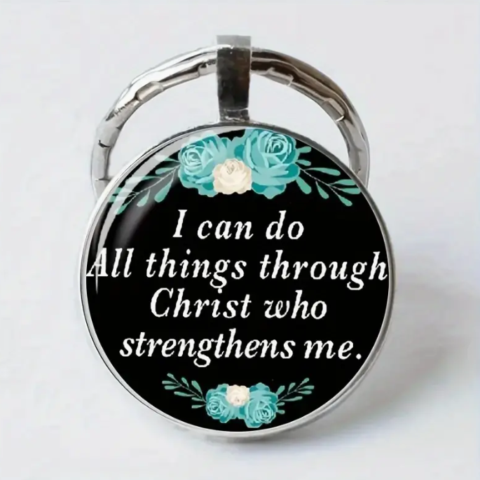 Motivational Biblical Verse Keychain