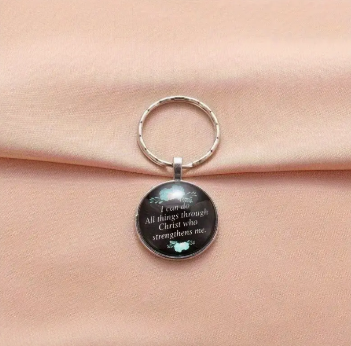 Motivational Biblical Verse Keychain