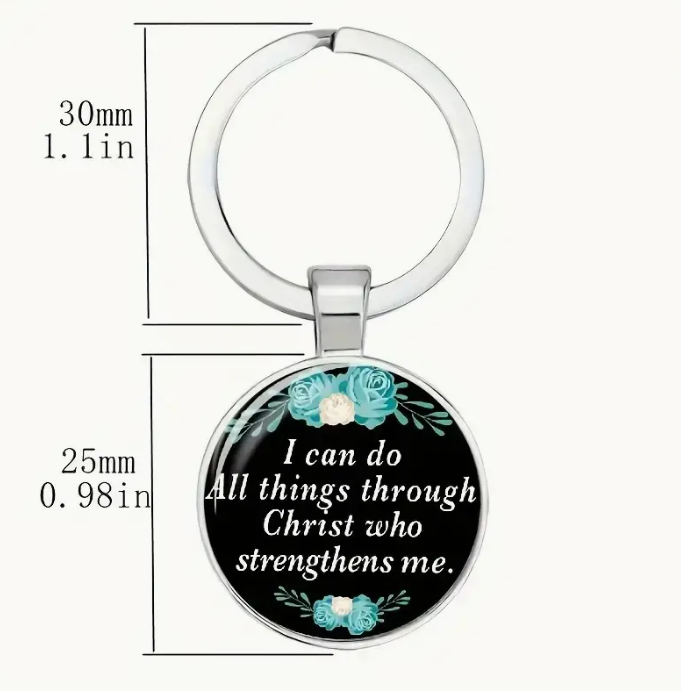 Motivational Biblical Verse Keychain