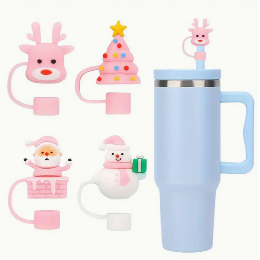 Pink Holiday Straw Topper