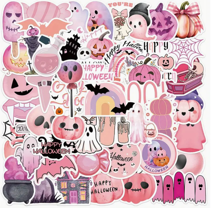 Pink Halloween Stickers