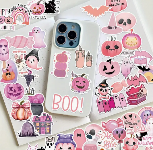 Pink Halloween Stickers