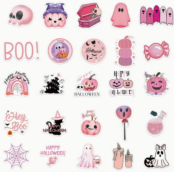 Pink Halloween Stickers