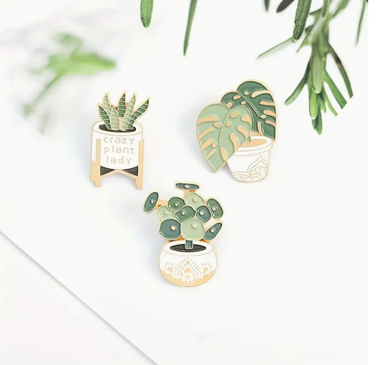 Potted Plant Enamel Pins