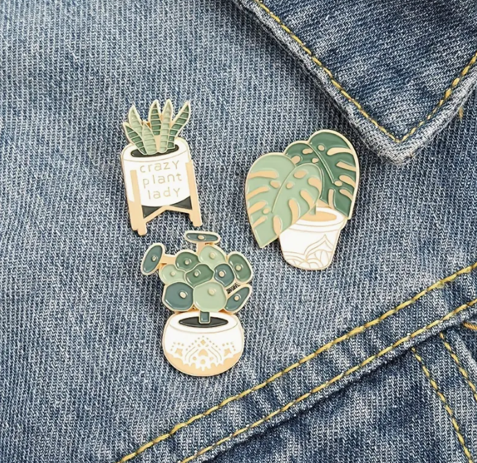 Potted Plant Enamel Pins