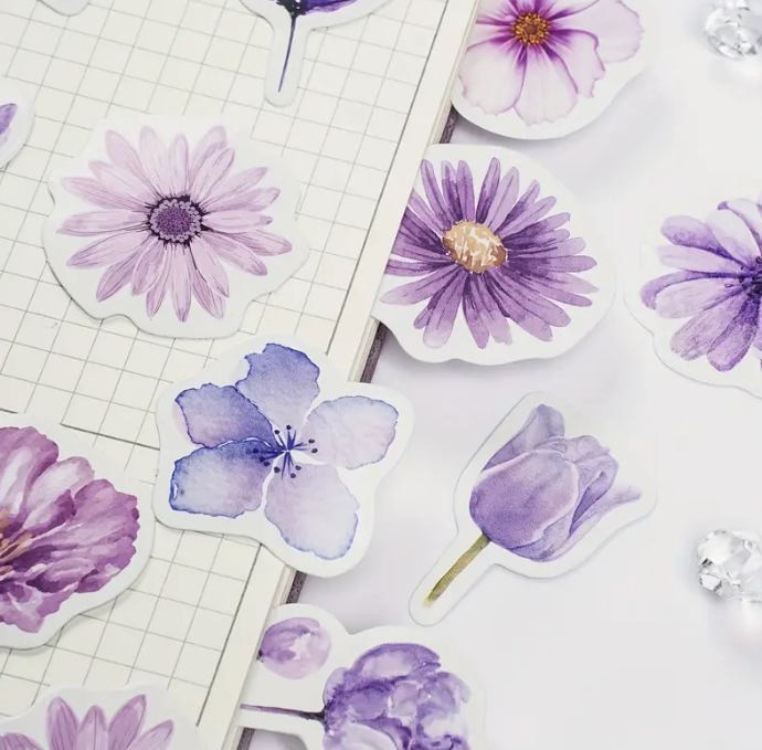 Mini Purple Flower Sticker Pack|