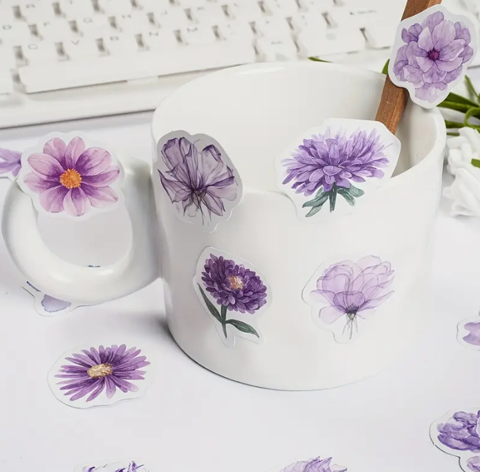 Mini Purple Flower Sticker Pack|