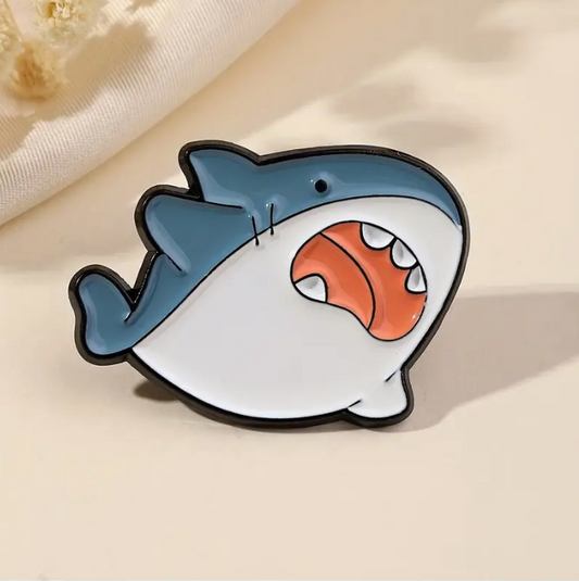 Cartoon Enamel Shark Pin