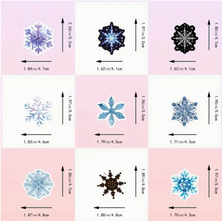 Waterproof Snowflake Sticker Pack