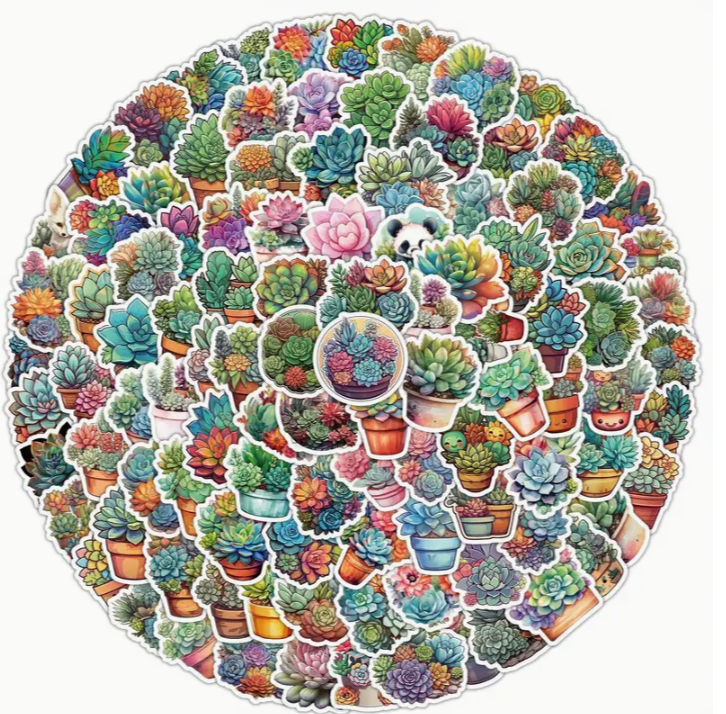 Mini Waterproof Succulent Stickers