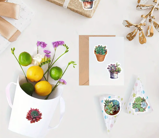 Mini Waterproof Succulent Stickers