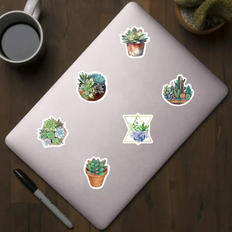 Mini Waterproof Succulent Stickers