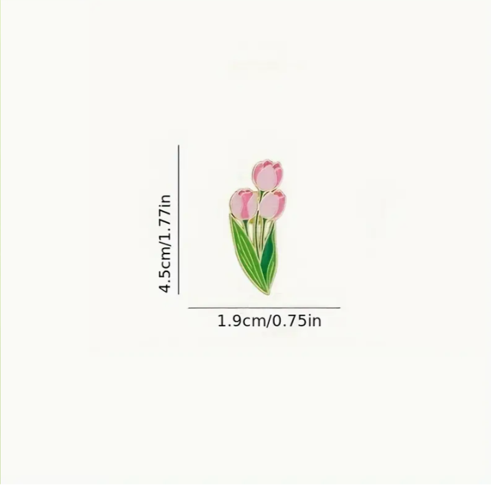 Pink Enamel Tulip Pin