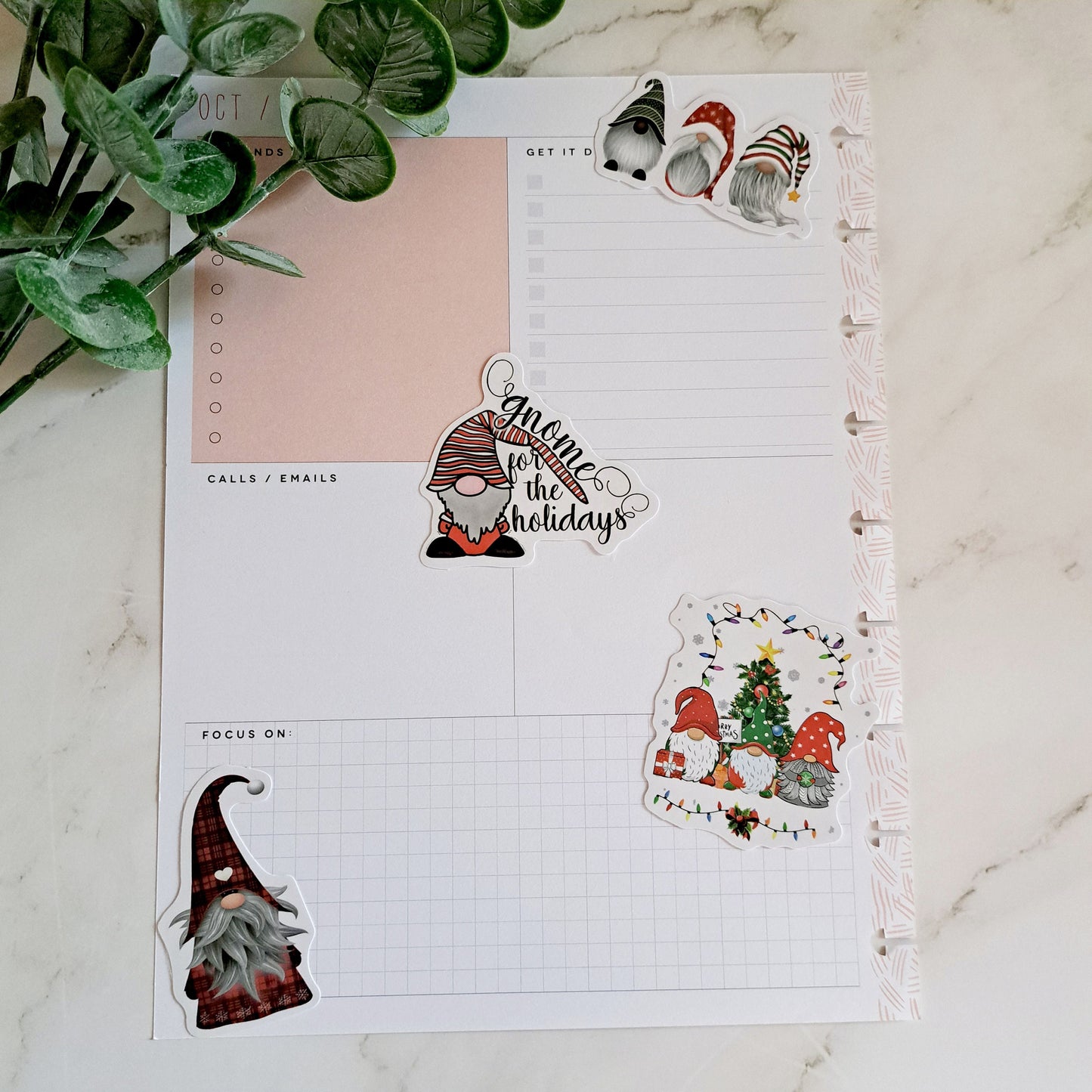 Christmas Gnome Waterproof Vinyl Sticker Pack