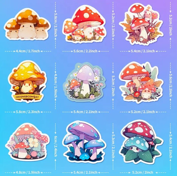 Vinyl Mushroom Sticker Pack