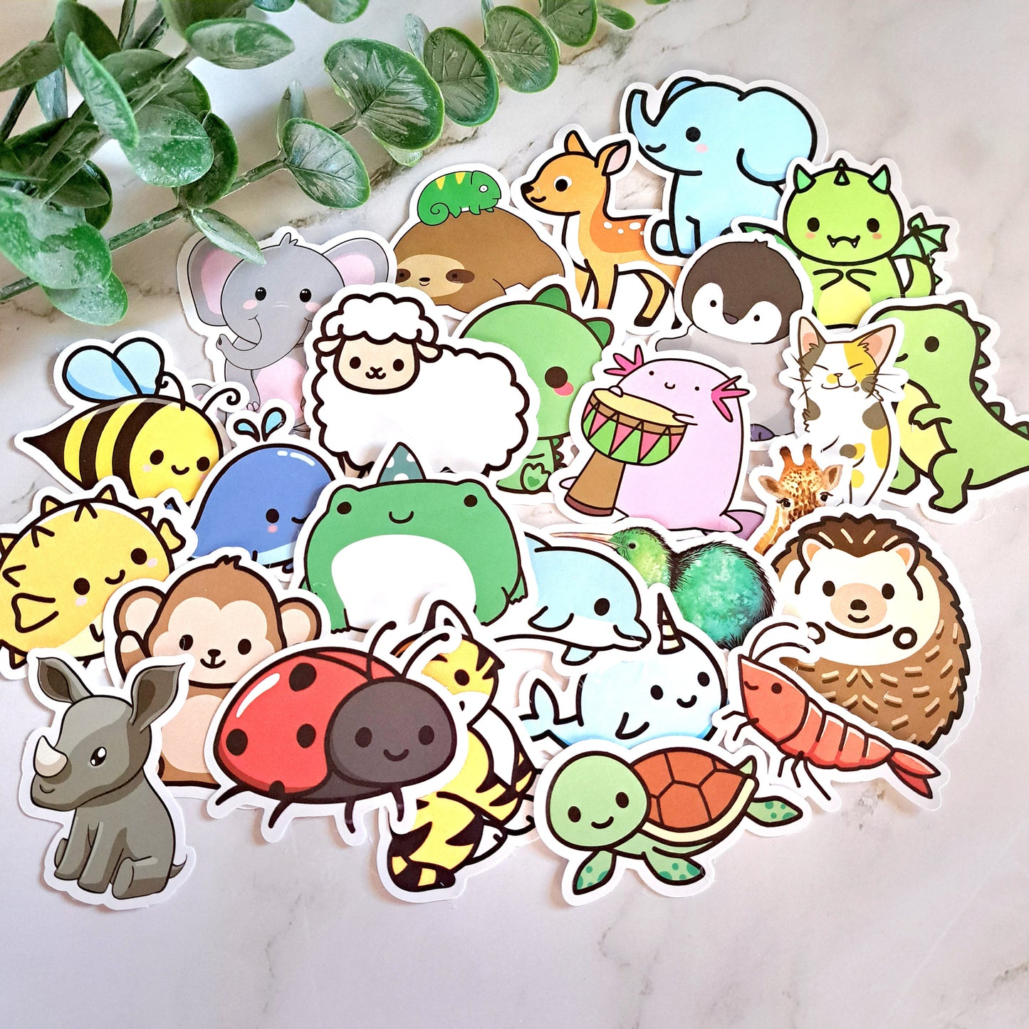 Cartoon Animal Waterproof Vinyl Sticker Pack