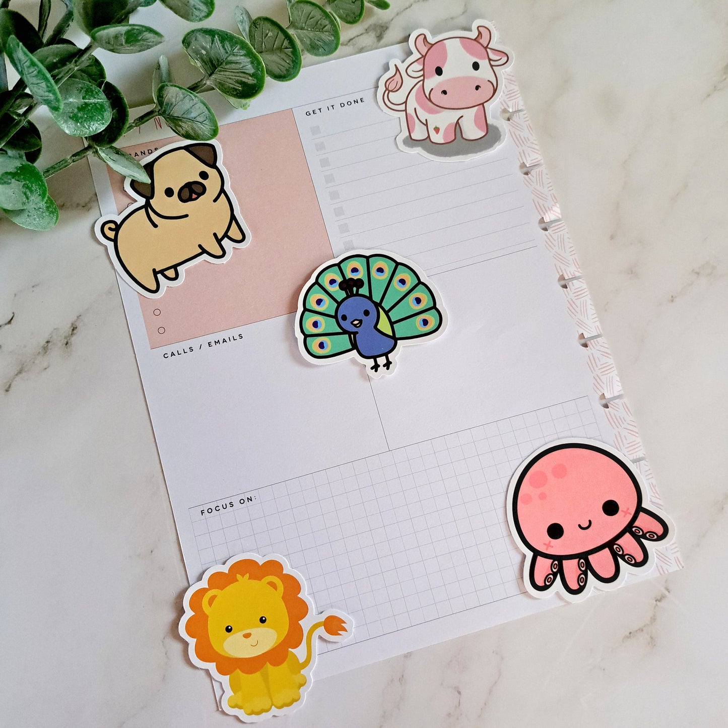 Cartoon Animal Waterproof Vinyl Sticker Pack