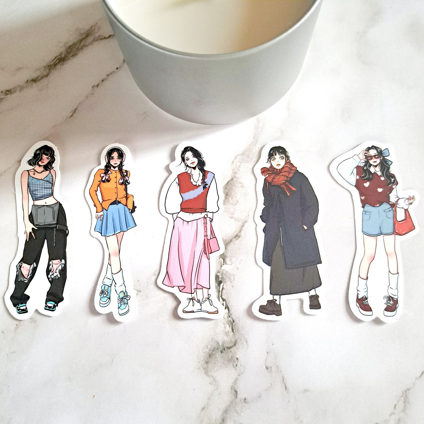 Fashion Girl Waterproof Vinyl Sticker Pack