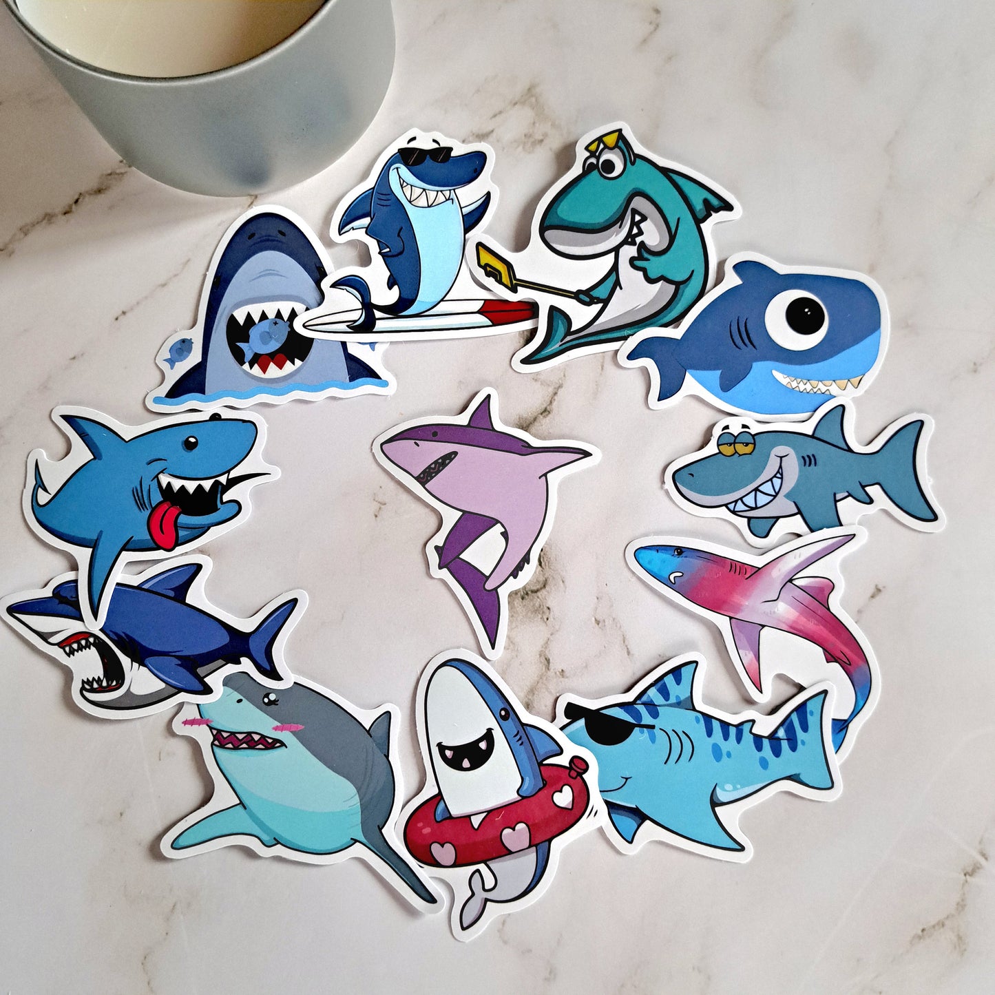 Cartoon Shark Sticker Pack