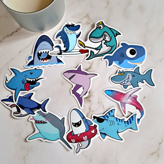 Cartoon Shark Sticker Pack