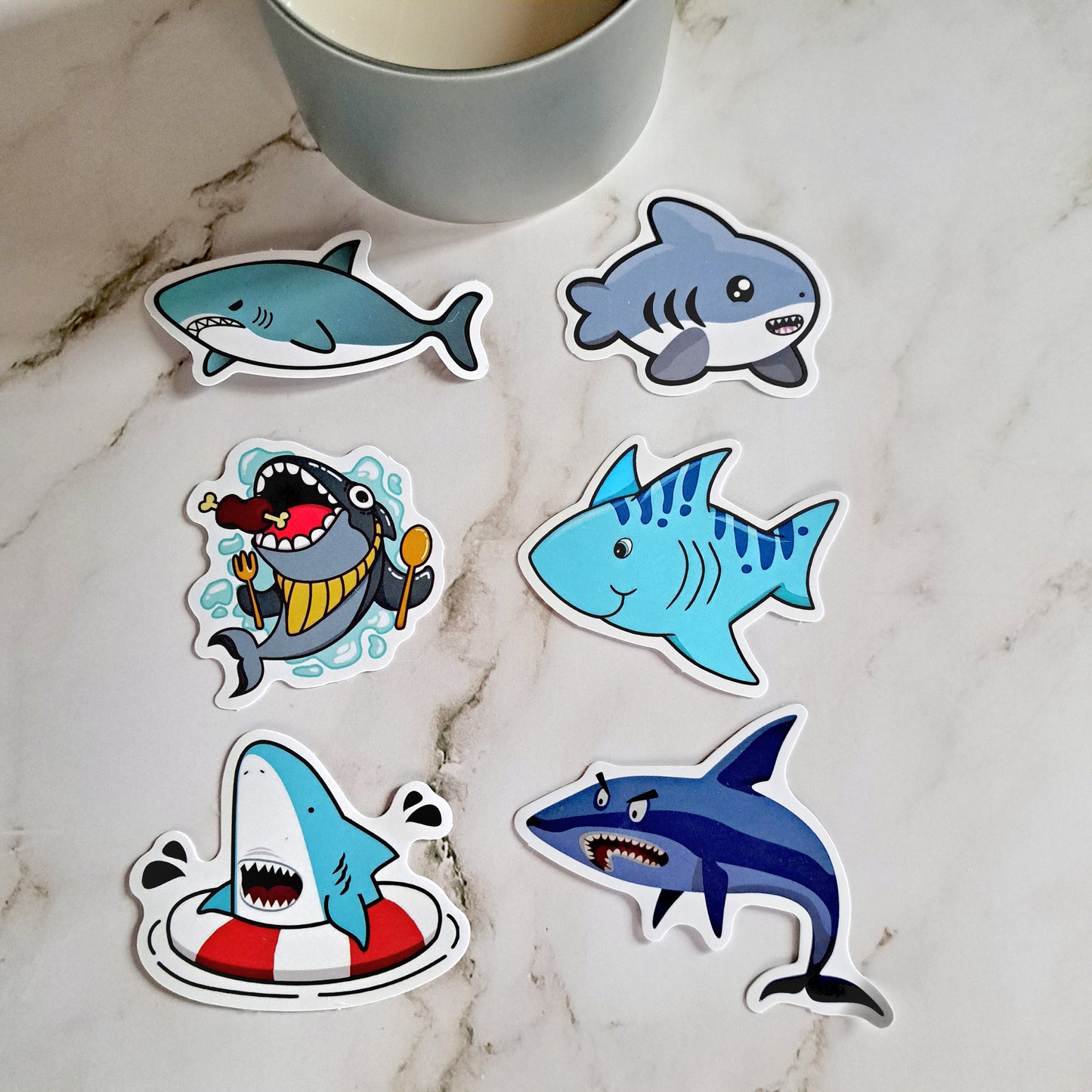 Cartoon Shark Sticker Pack