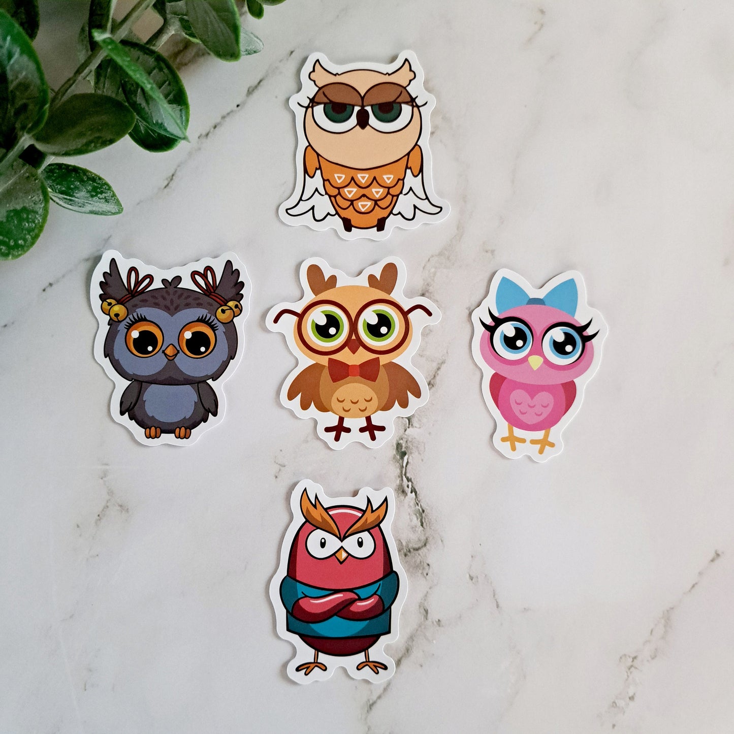 Cartoon Owl Waterproof Vinyl Sticker Pack