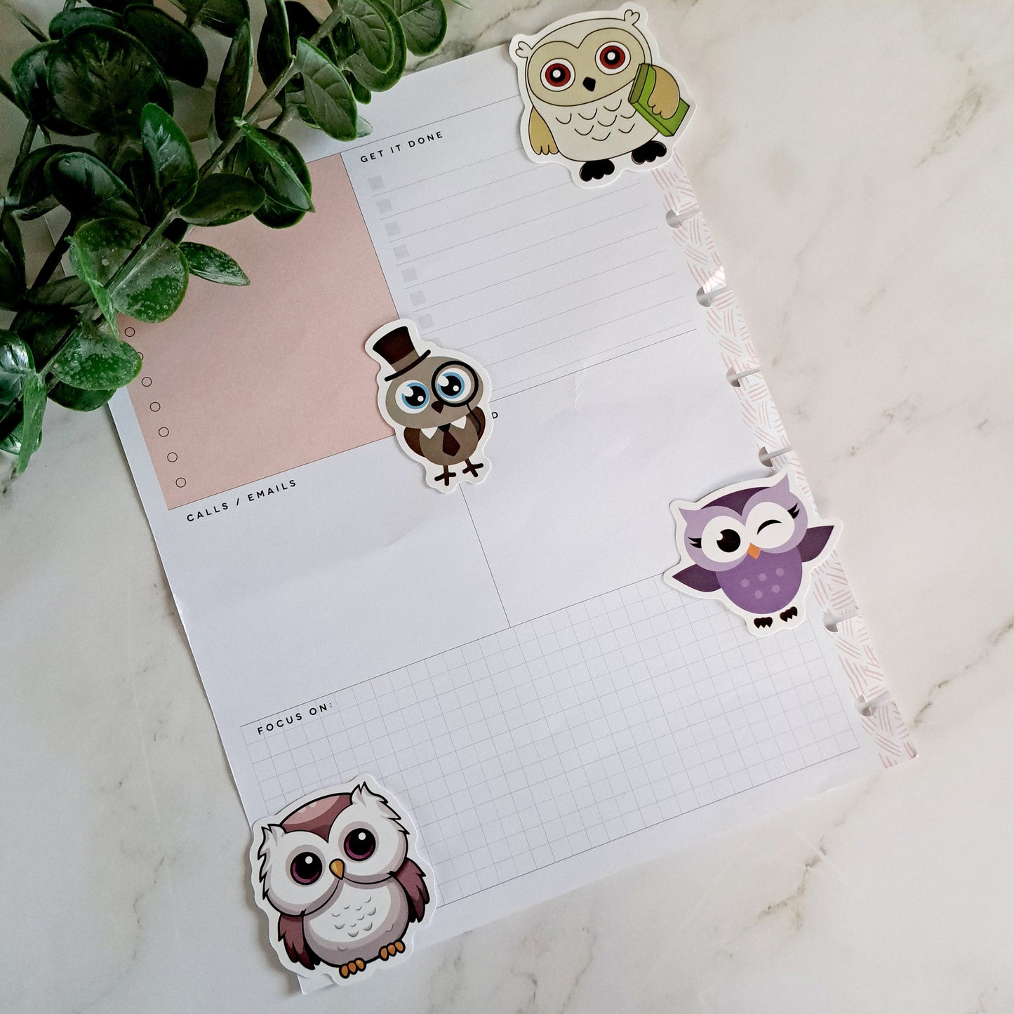 Cartoon Owl Waterproof Vinyl Sticker Pack