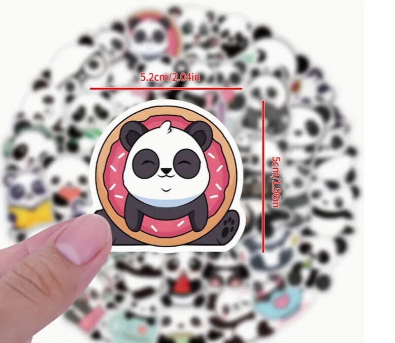 Cartoon Panda Waterproof Vinyl Sticker Pack