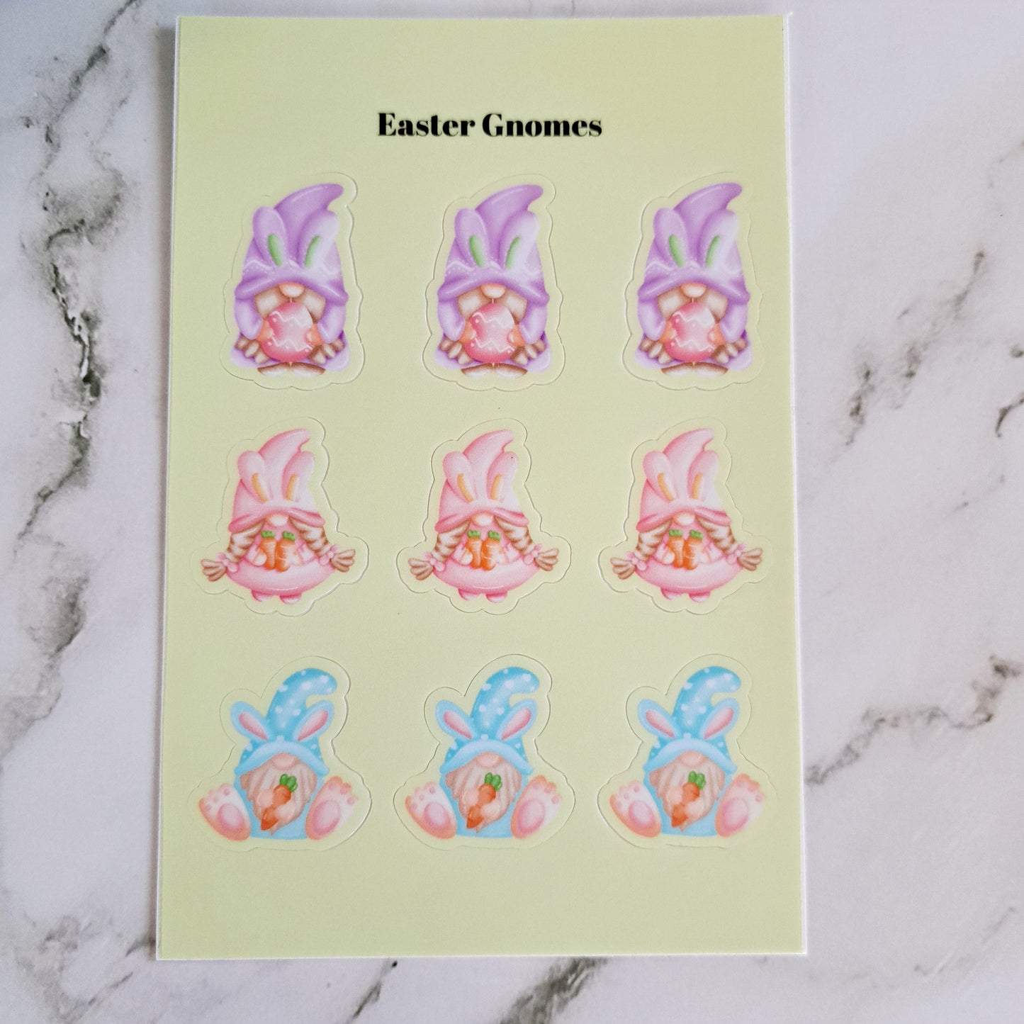 Vinyl Easter Gnome Sticker Sheet